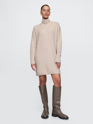 CashSoft Rib Turtleneck Mini Sweater Dress | Gap (CA)