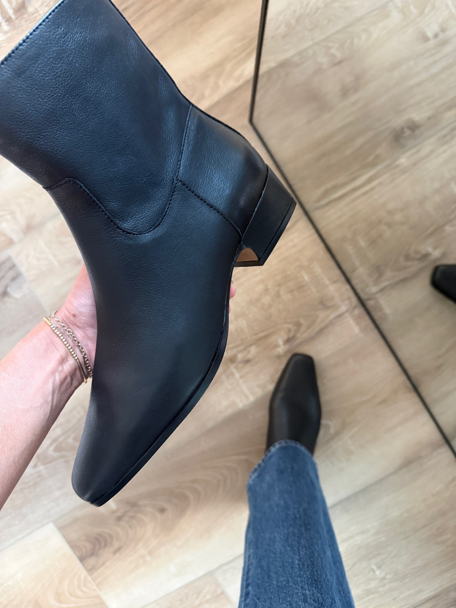 Wearing tts, square toe/high shaft style

#LTKSeasonal #LTKOver40