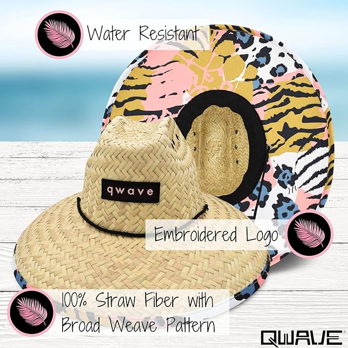 Straw Hats for Women - Stylish Tropical Print Designs, Beach Gear Sun Hats for Women, Lifeguard H... | Amazon (US)