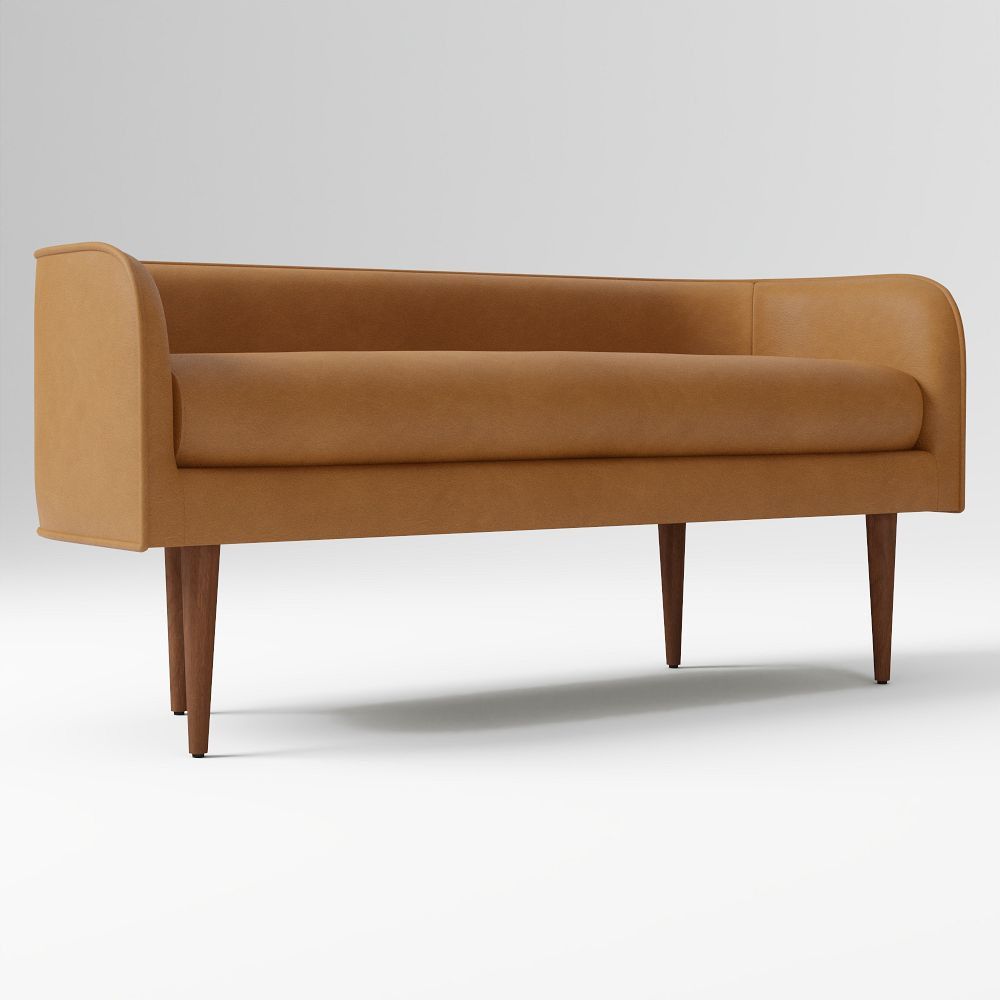 Celine Leather Bench - Wood Legs | West Elm (US)