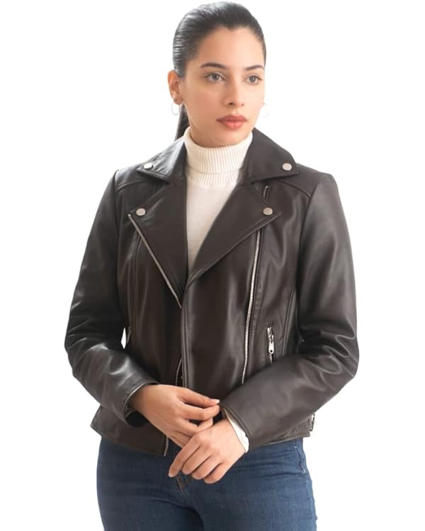 LEATKA Genuine Lambskin Leather Jacket for Women – Sophie Classic Women’s Leather Biker Jacke... | Amazon (US)
