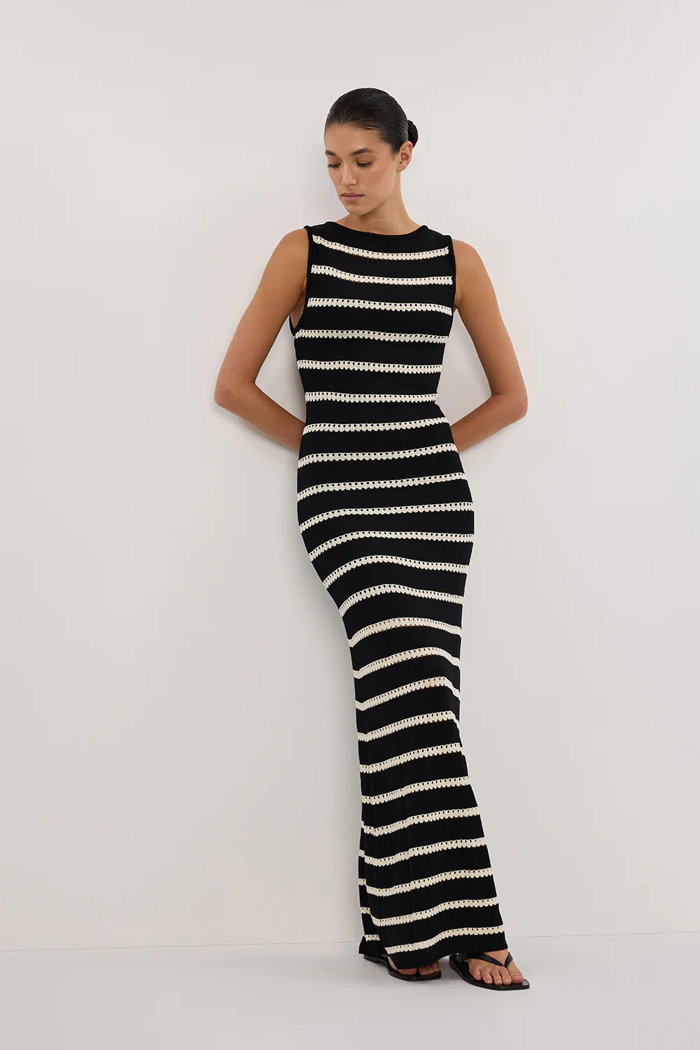 SAM STRIPE BOAT NECK MAXI DRESS | DISSH