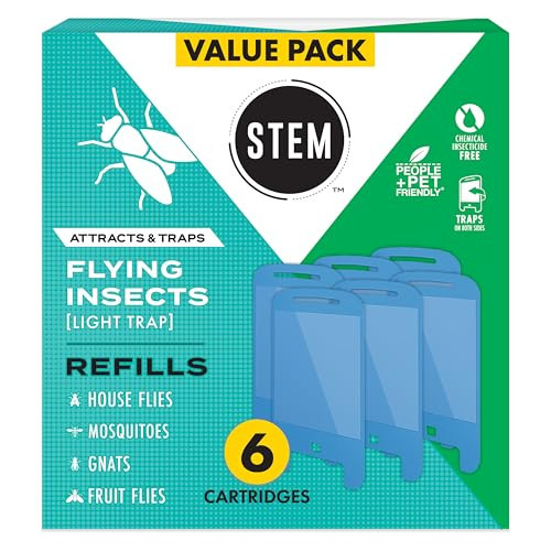 STEM Flying Insect Light Trap Refill Cartridges, Indoor Fruit Fly Trap, Insecticide-Free Pest Control for Home, Attracts and Traps Insects, Official STEM Refills - 6 Count | Amazon (US)