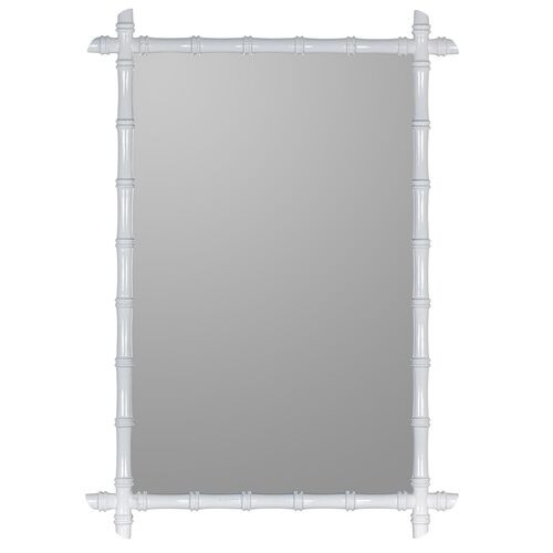 Raelyn Bamboo Wall Mirror, Glossy White | One Kings Lane