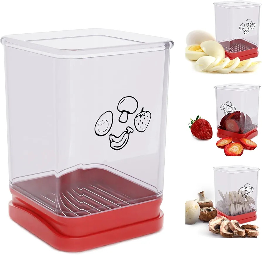 Tewodila Fruit Slicer Cup, Speed Cutter for Strawberry Banana Grape Egg, Stainless Steel Vegetabl... | Amazon (US)