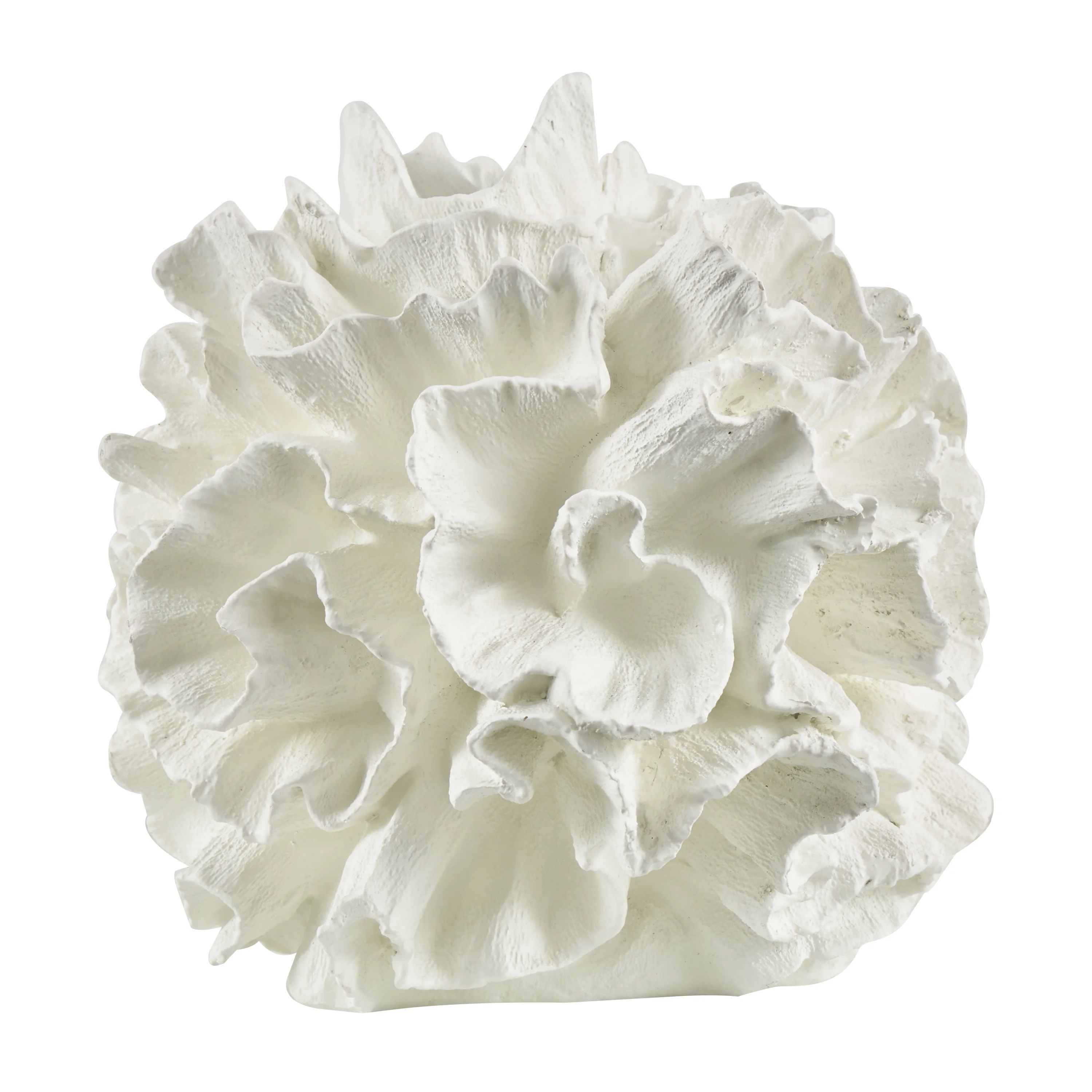 9" x 9" Cream Resin Textured Coral Sculpture, by DecMode - Walmart.com | Walmart (US)
