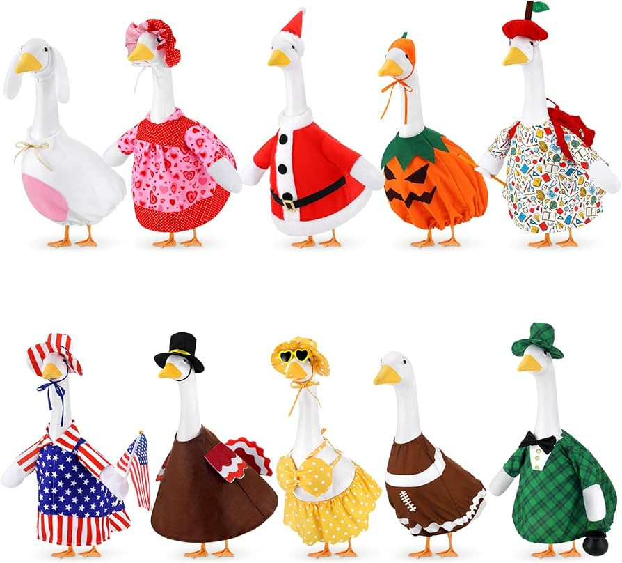 10 Pack Holiday Porch Goose Outfits Christmas Valentine St. Patrick Easter 4th of July Halloween ... | Amazon (US)
