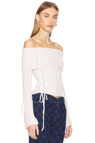 Paulet Off The Shoulder Sweater in Ivory | Revolve Clothing (Global)