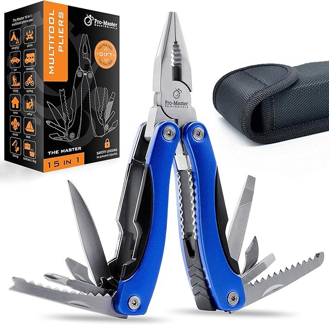 Multitool Knife - 15 in 1 Portable Pocket EDC Multi Tool. Folding Saw, Wire Cutter, Pliers, Sheat... | Amazon (US)