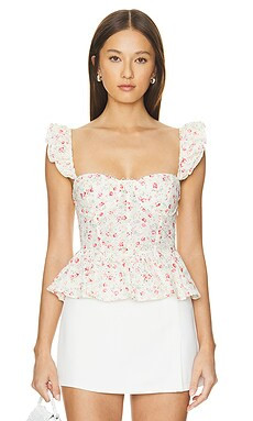 ASTR the Label Baylin Top in White & Red Floral from Revolve.com | Revolve Clothing (Global)