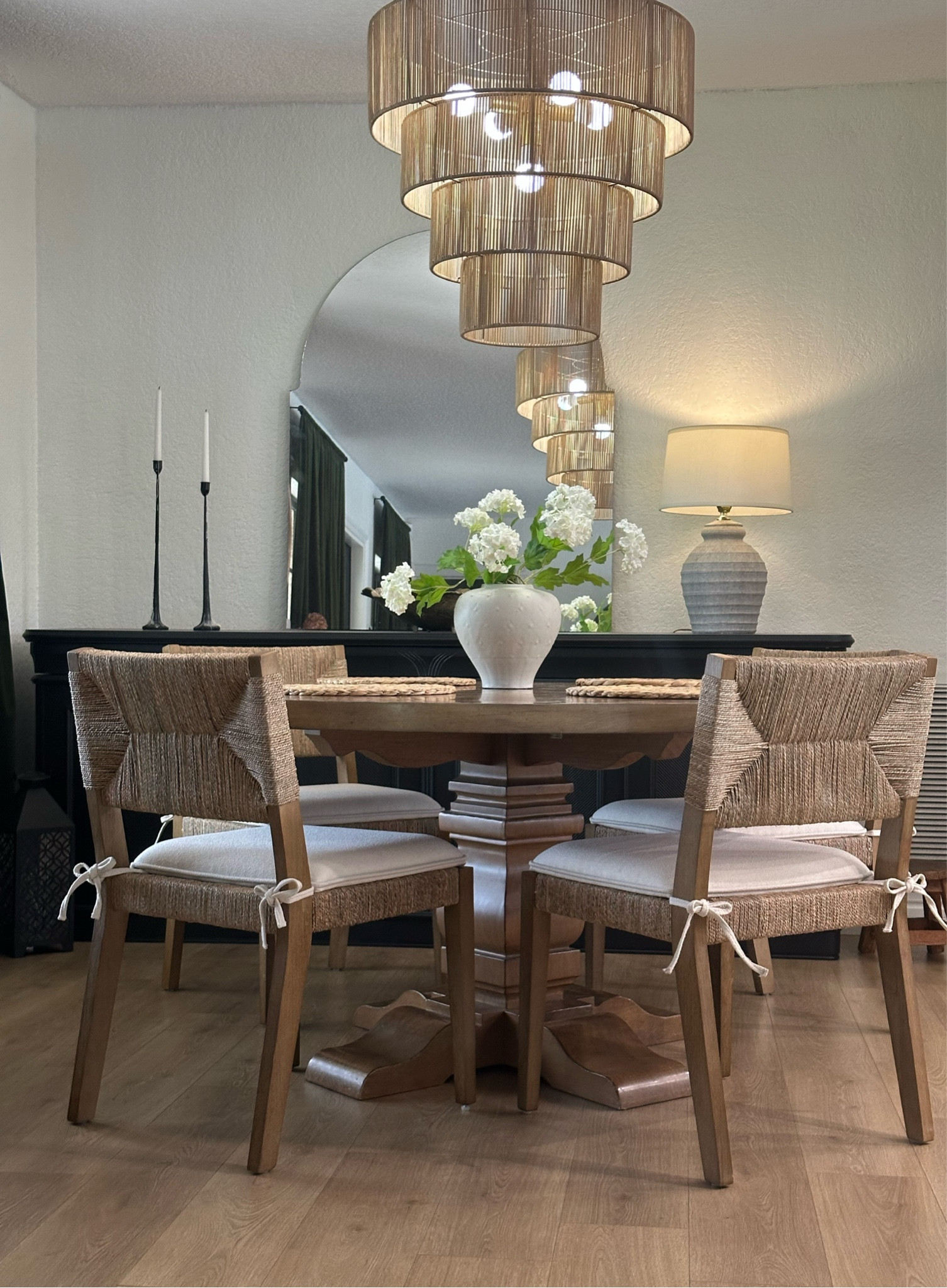 Amazon Dining room chairs and refresh in the works! I just got these new chairs and I’m obsessed. I can’t believe they are from Amazon! Designer look for less. They completely changed the look of our dining room! Now I’m thinking I want to change out the black credenza for summer. What do you all think? 

Dining room chairs 
Nathan James chair
Nathan James 
Pottery barn 
Malibu woven chair 
McGee and co
Magnolia 
Beacon chair 
Amazon chairs
Amazon find
Dining room inspo 
Lighting
Chandelier 
Summer Refresh 
Interior design
Designer look for less
Coastal cottage 
Beach house 
Cozy home 

#LTKSeasonal #LTKHome #LTKSaleAlert
