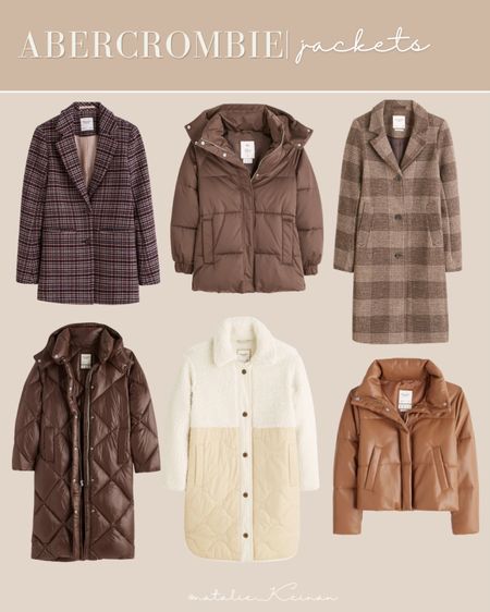 Abercrombie jackets! Fall jackets. Plaid coat. Puffer coat. Puffer jacket. Long jacket. Faux leather jacket. Plaid blazer  

#LTKsalealert #LTKSeasonal #LTKstyletip