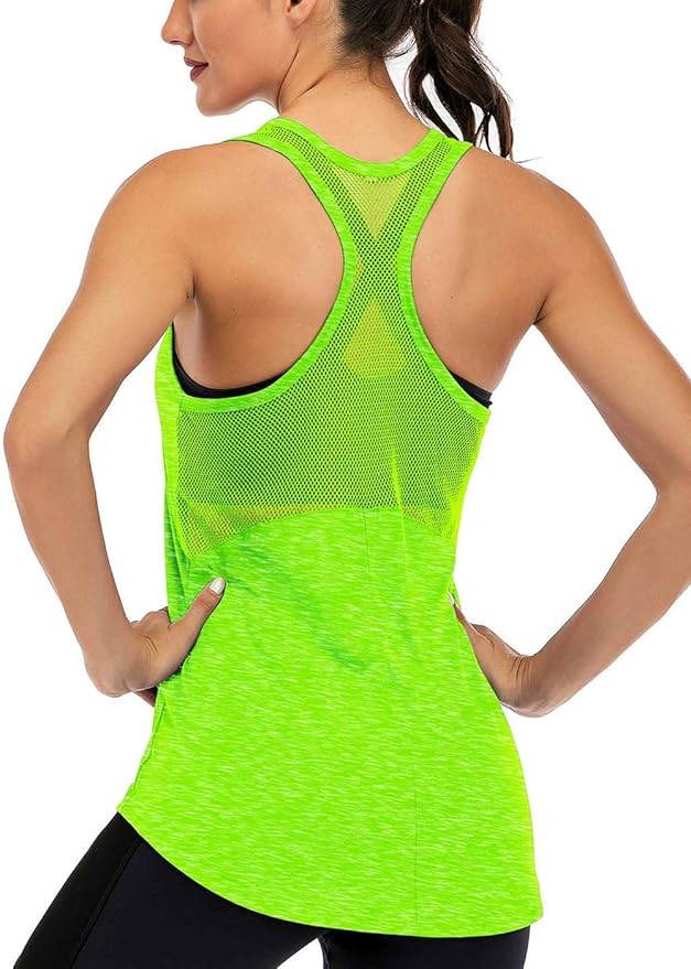 ICTIVE Workout Tank Tops for Women Sleeveless Yoga Tops for Women Mesh Racerback Tank Tops Muscle... | Amazon (US)