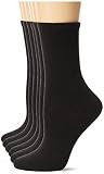 HUE womens Sock, Crew Sock 6 Pair Pack, Black, One Size US | Amazon (US)
