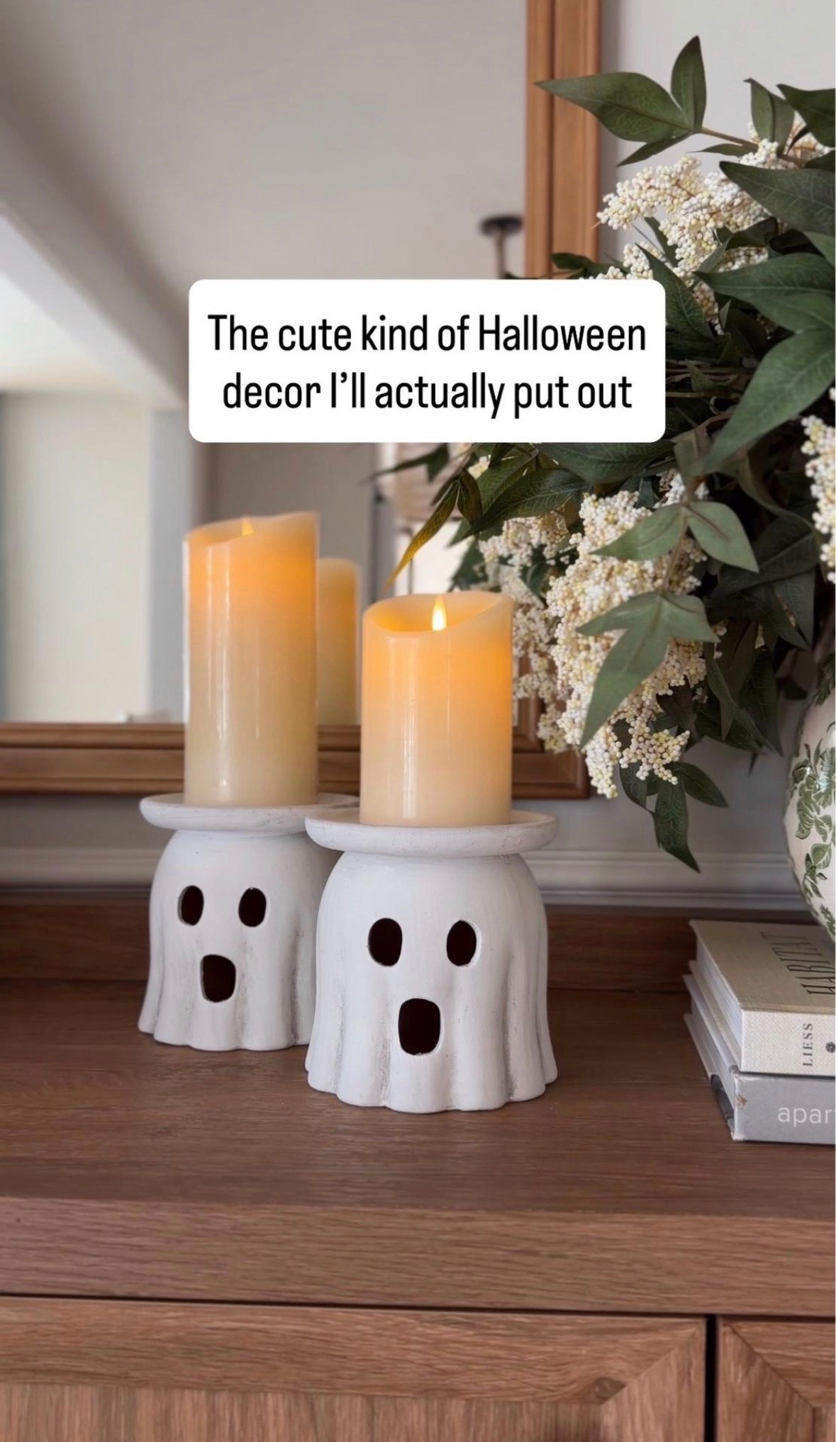 These cutie ghosts are from Amazon and something I’ll actually put out for Halloween this year! Comes in pumpkins too!