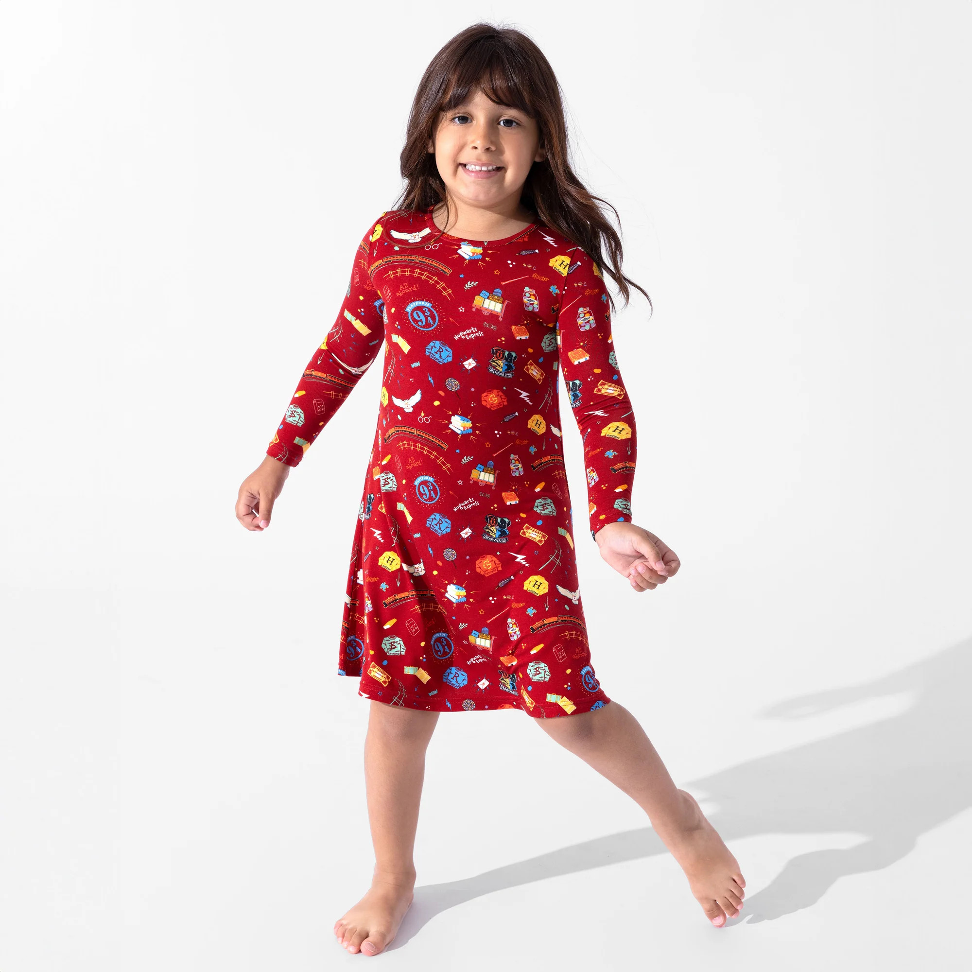 Hogwarts Express Bamboo Girls' Long Sleeve Dress | Bellabu Bear