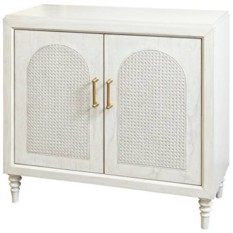 Cane Arch Two Door White Faux Wood Woven Cane Chest - #504C8 | Lamps Plus | Lamps Plus