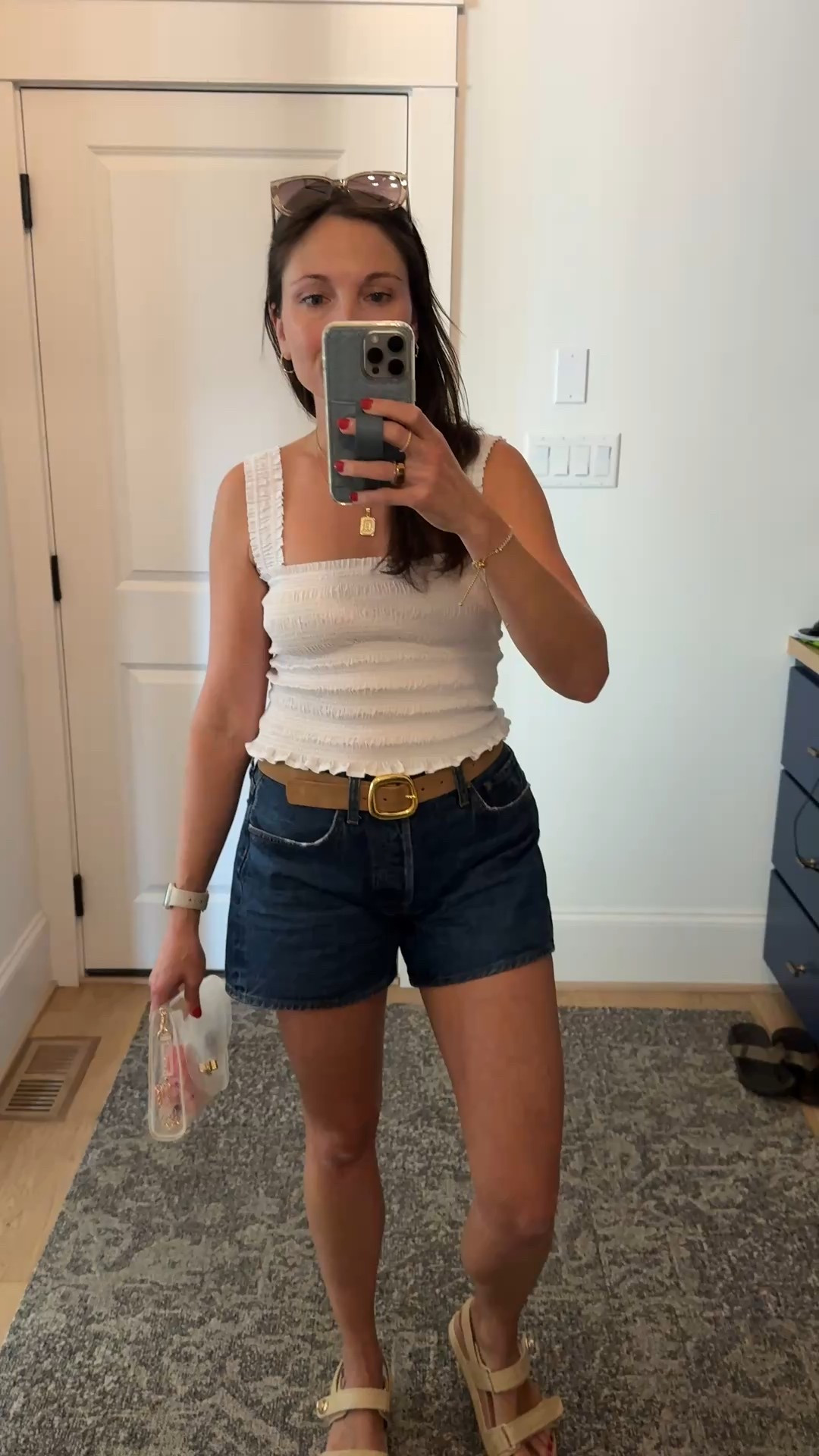 Summer concert outfit. 👏🏻 The Madewell smocked tank is so cute, wearing a size S. Shorts are Agolde Parker long, wearing a size 28.

#LTKSeasonal #LTKFindsUnder100 #LTKSaleAlert