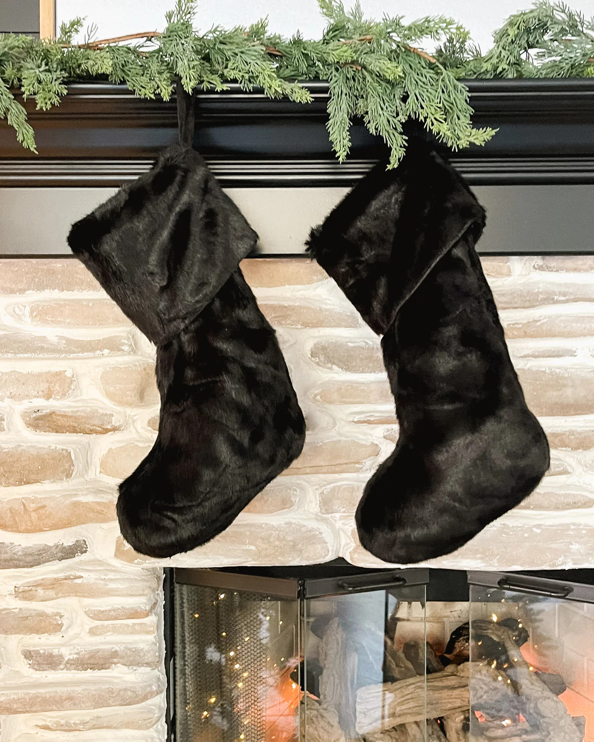 Black Fur Stockings | Jaclyn James Co