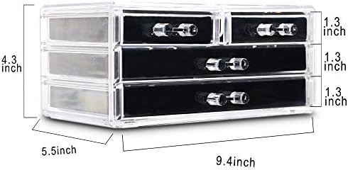 Acrylic Jewelry Box 4 Drawers,Clear Jewelry Organizer Velvet Rings Necklaces Earring Bracelets Di... | Amazon (US)