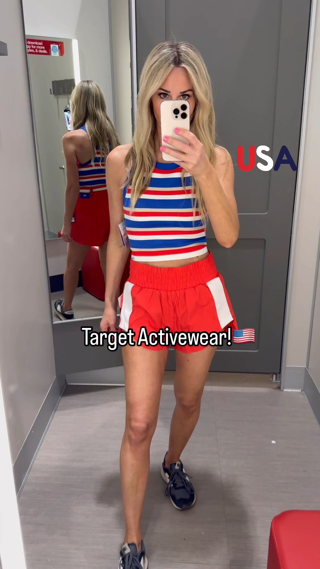 Red, white, and blue activewear at Target!🎯 The shorts are the cutest fit. I had to buy them in every color. They give a retro vibe. I linked everything in my LTK!🔗🇺🇸

#LTKActive #LTKSeasonal