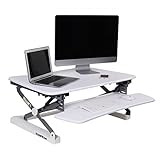 FlexiSpot 35" Wide Platform Height Adjustable Standing Desk, Removable Keyboard Tray, White (M2W) | Amazon (US)