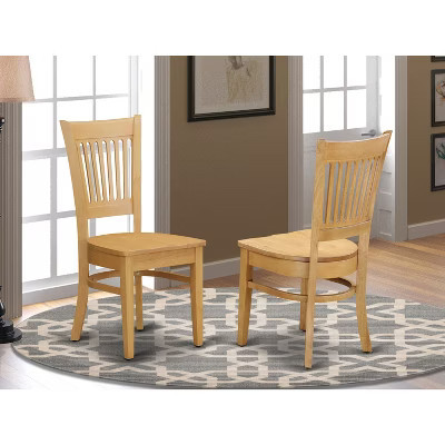 HomeStock Rustic Refinement Wood Seat Kitchen Dining Chairs In Oak Finish | Target