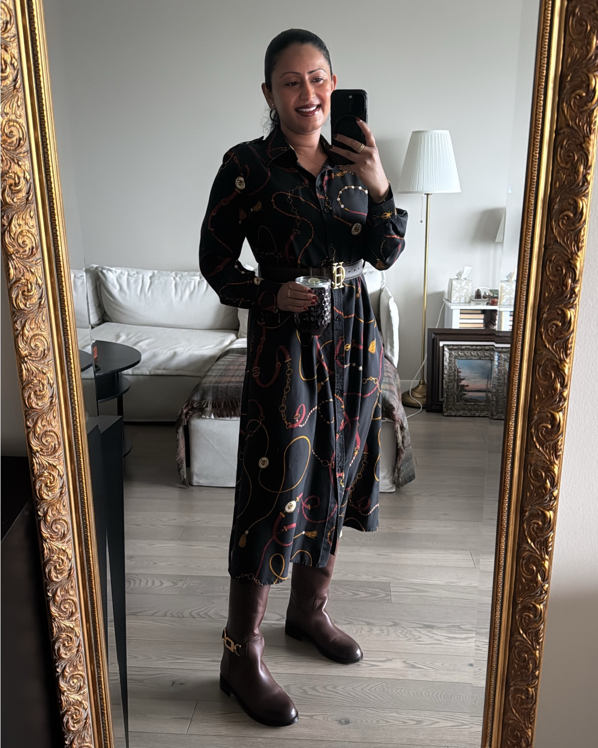 Silk dress, riding boots, and trench coat for a rainy spring day look. 🧥👜👢

#LTKWorkwear #LTKPetite #LTKootd