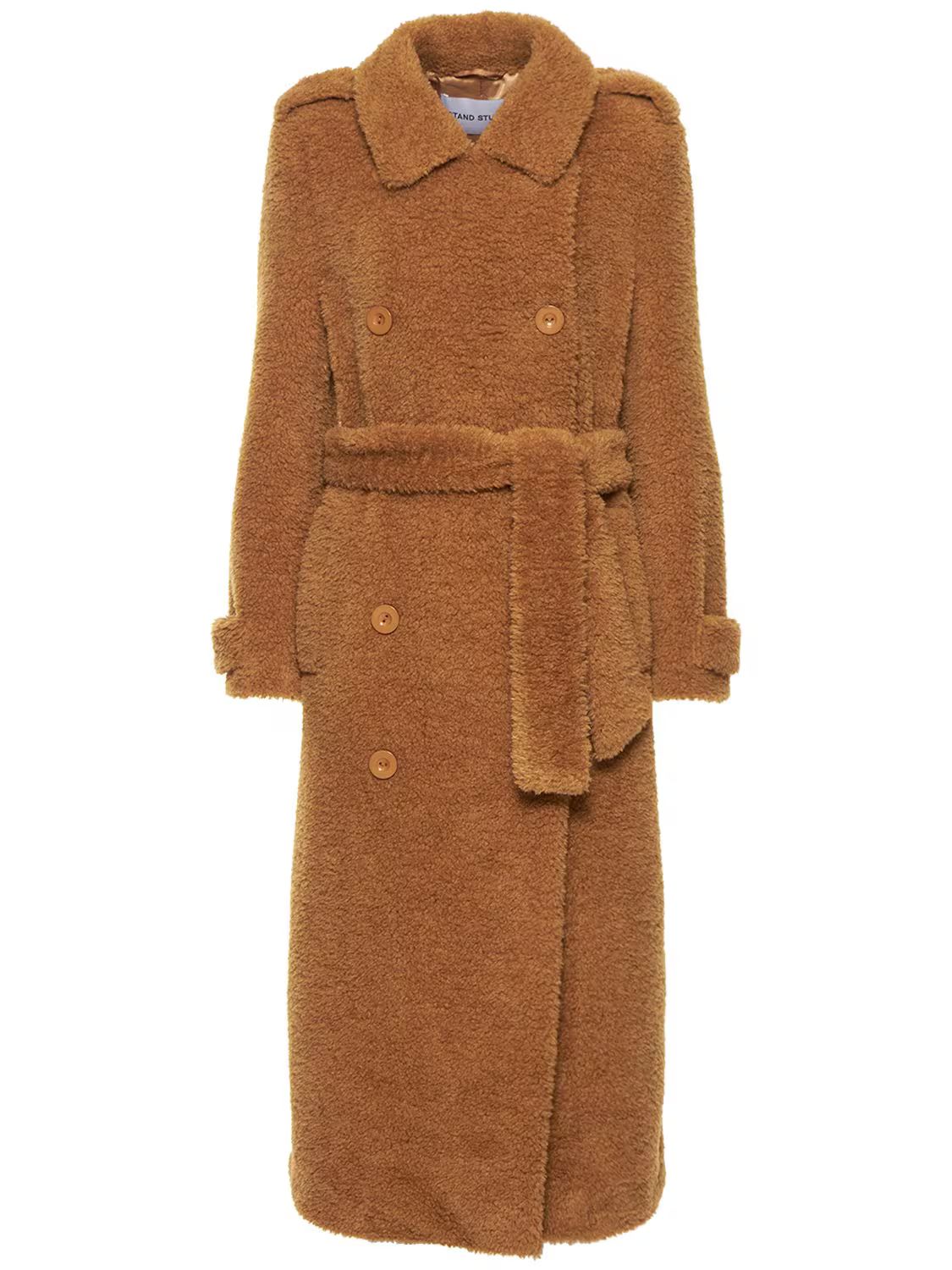 Stand Studio - Towa faux fur trench coat - Brown | Luisaviaroma | Luisaviaroma