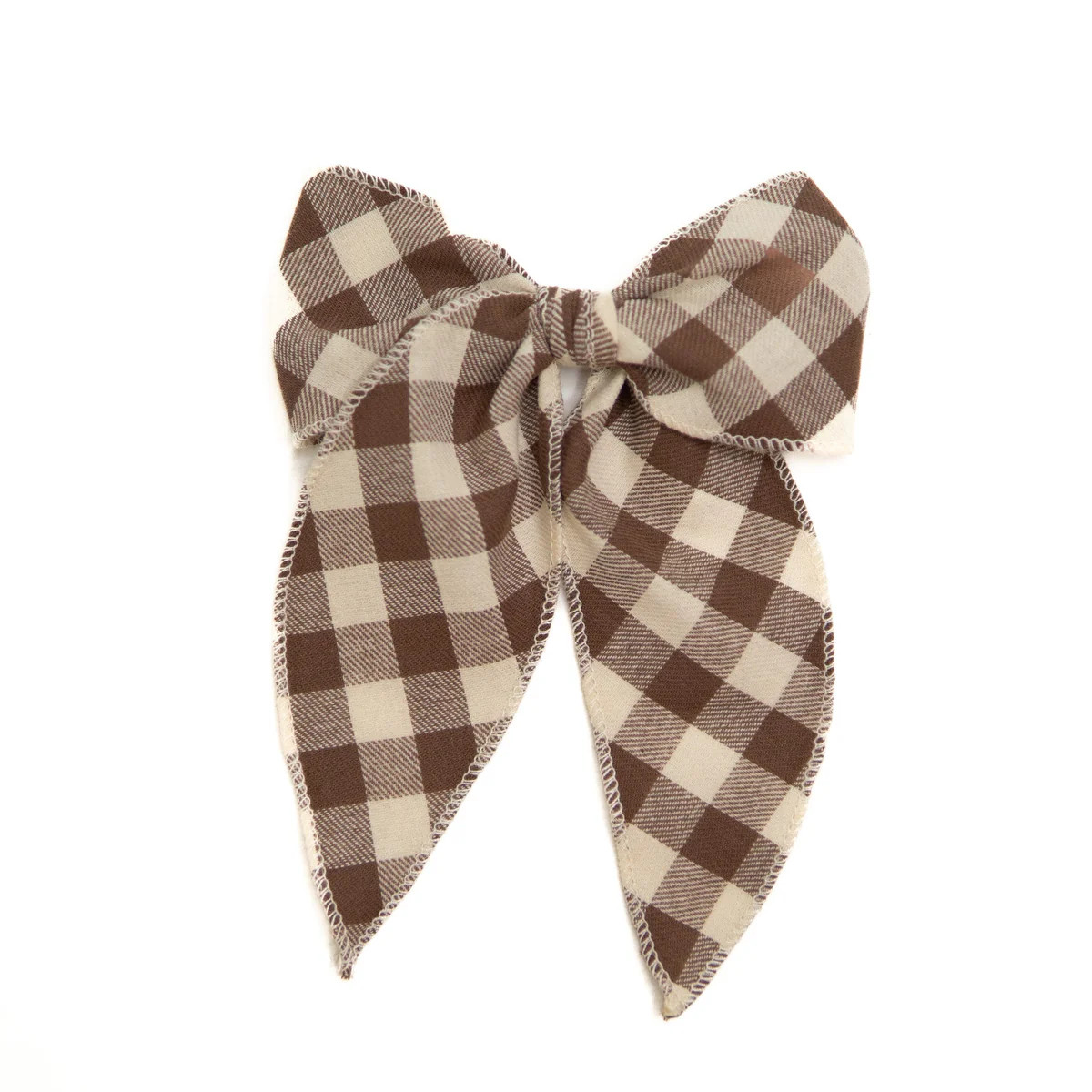 Fawn Gingham Darling Hair Bow | Boon Ties