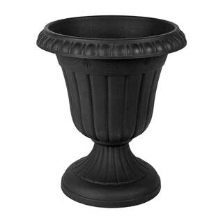Traditional 16 in. x 18 in. Black Plastic Urn | The Home Depot