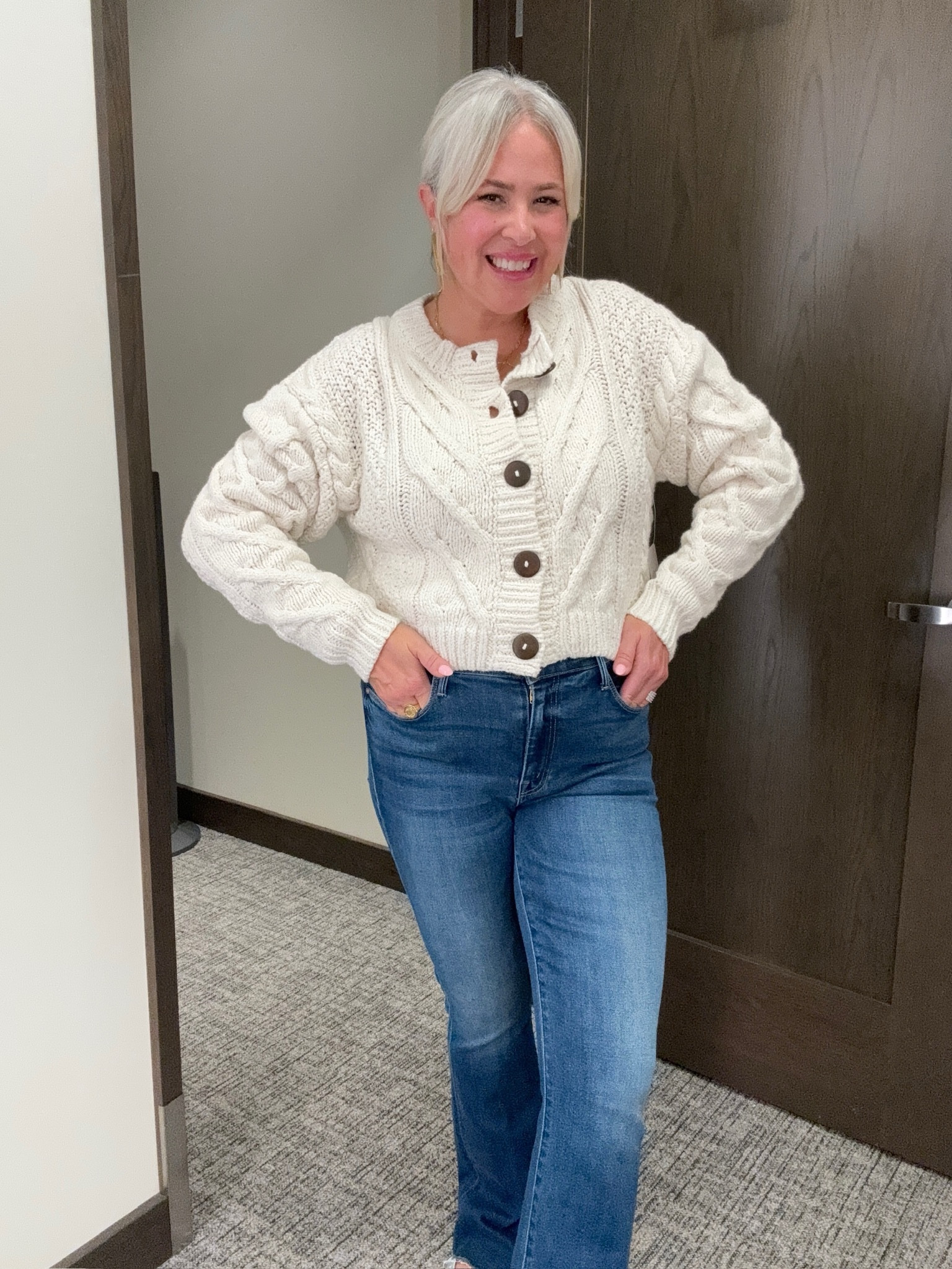 Nordstrom Anniversary Sale try on!

This cream Free People cardigan is a good one! Fall staple!

Size medium in sweater. 
Size 30 jeans 

#LTKSaleAlert #LTKSummerSales #LTKxNSale