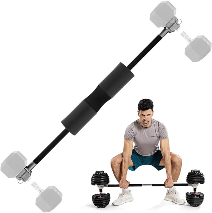 Dumbbell Barbell Converter Bar Adjustable Dumbbell to Barbell Converter Bar Metal Solid Heavy-dut... | Amazon (US)