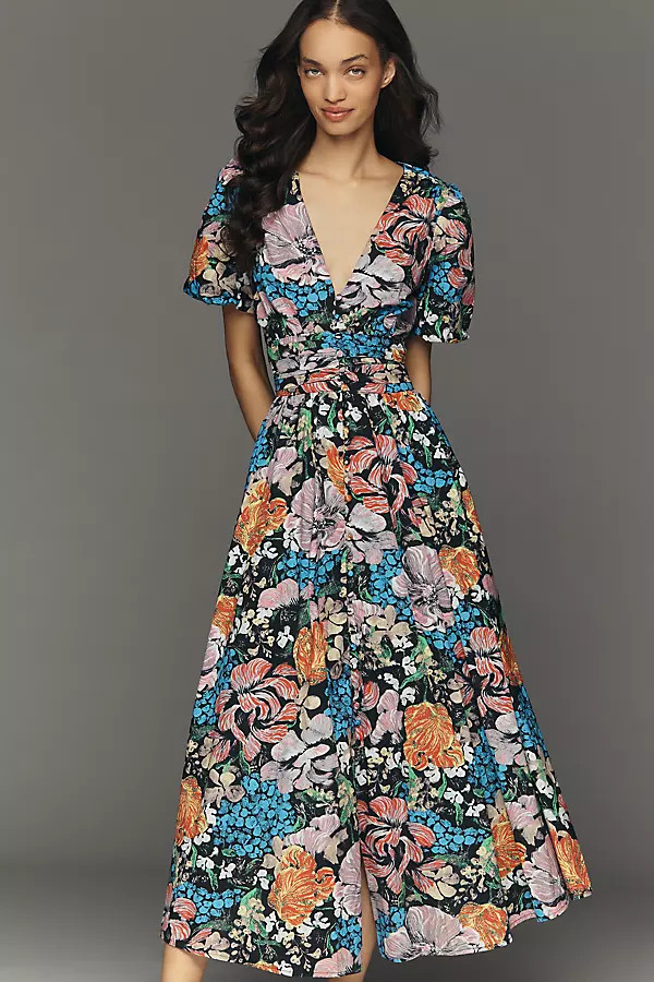 The Yukiko Noritake Katerina Button-Front Midi Dress | Anthropologie (US)