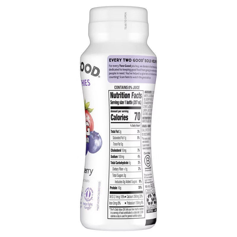 Two Good Mixed Berry Greek Yogurt Smoothie - 7 fl oz | Target
