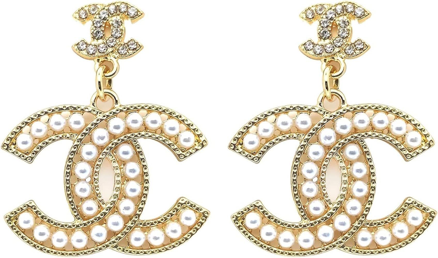 cc earrings Letter C Earrings C Stud Earrings for Women Birthday gift or Casual or Daily Wear | Amazon (US)