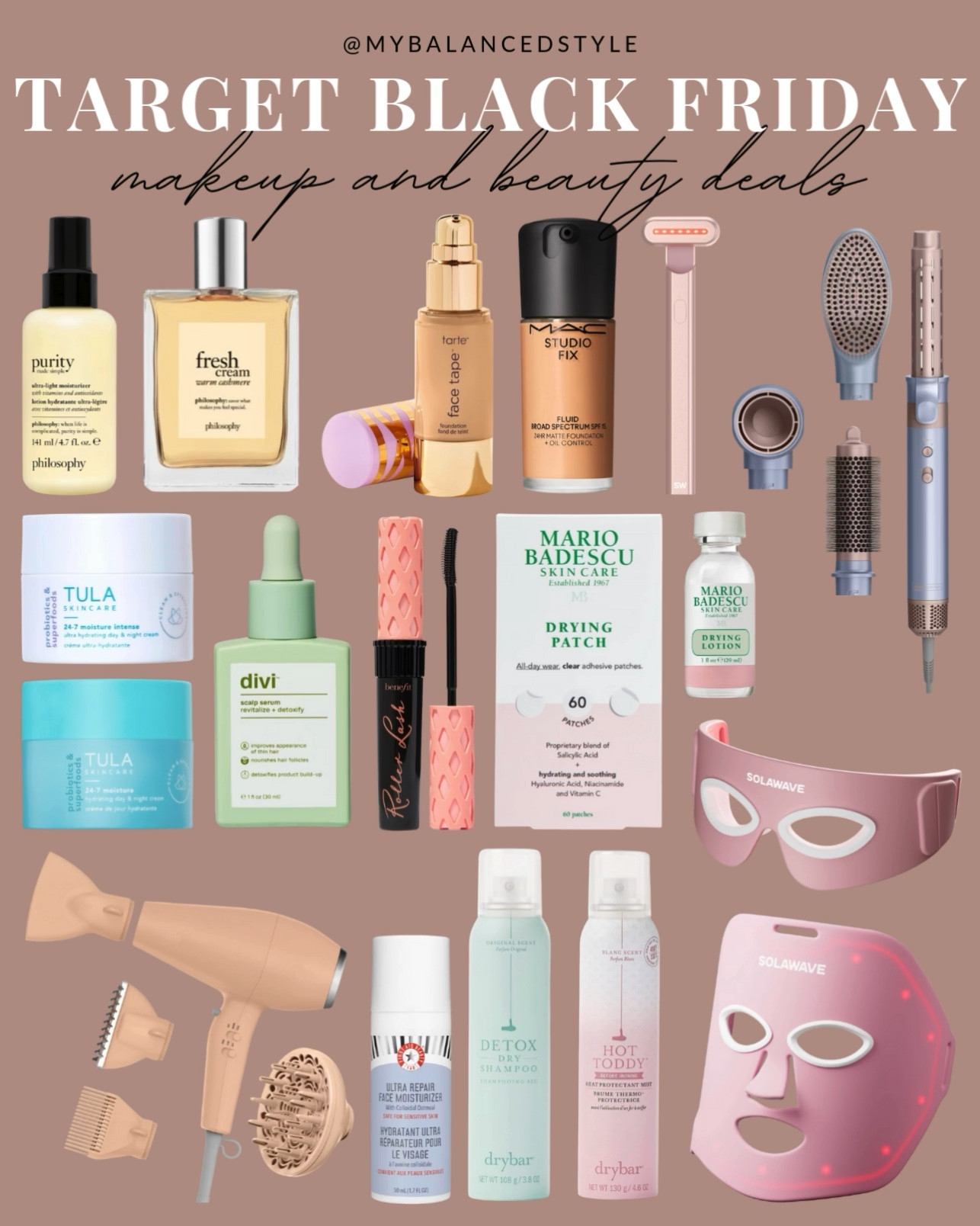 Target Black Friday beauty deals

Makeup essentials
Skin tint foundations
Cream blush
Lip oils
Neutral eyeshadow
Setting sprays
Viral mascaras
Hot air brushes
Curling wands
Flat irons
Blow dryer brushes

#LTKSaleAlert #LTKGiftGuide #LTKCyberWeek