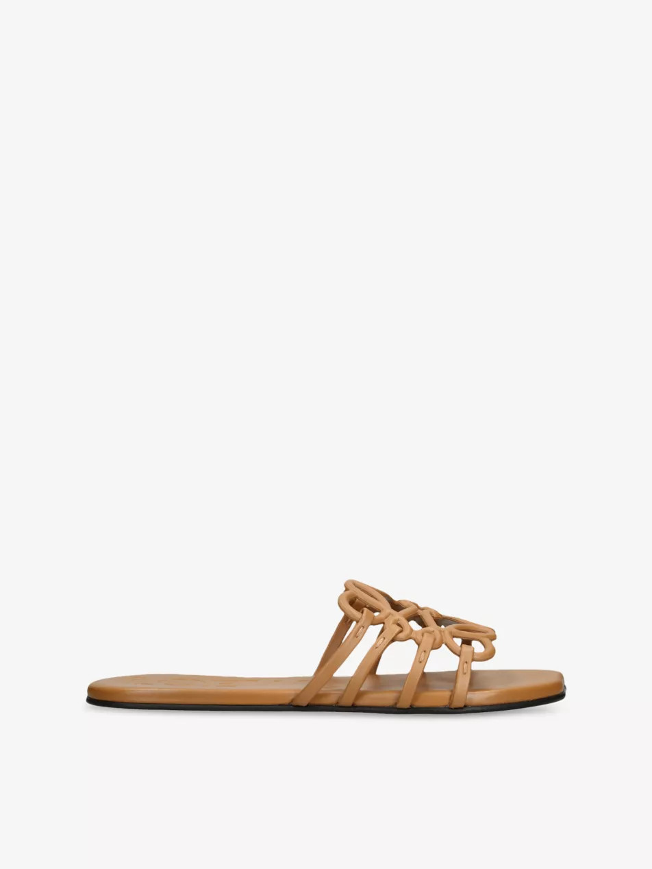 Petal Anagram Leather Slides | Selfridges