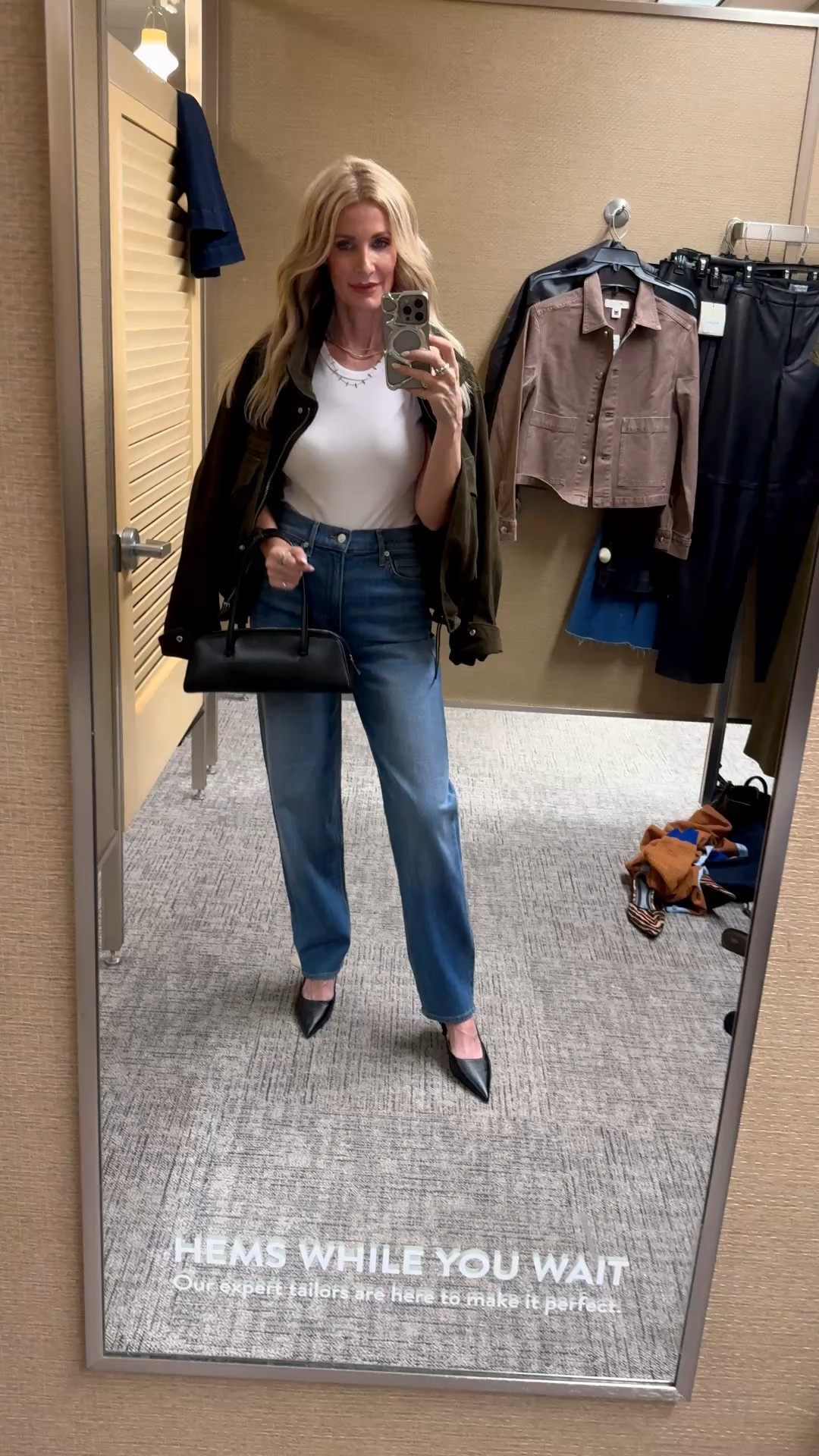 Entire look is part of the Nordstrom Anniversary Sale! I’m loving this olive green suede bomber jacket by AllSaints paired with my #1 denim pick from the sale—these Veronica Beard high-rise soft barrel jeans. They’re incredibly comfortable, super flattering, and a must-have! I’m wearing an XS in the jacket and a 24 in the jeans.

#LTKootd #LTKOver40 #LTKSaleAlert