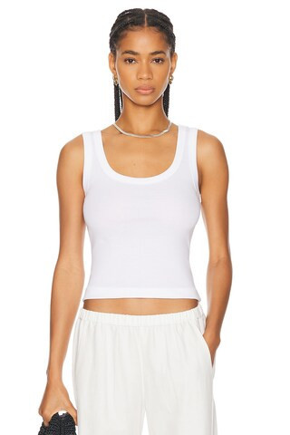FLORE FLORE Hillie Tank Top in White - White. Size L (also in ). | FWRD 