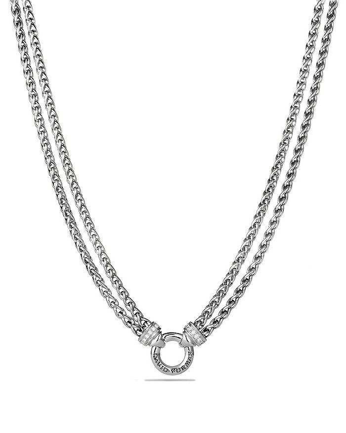 Double Wheat Chain Necklace with Diamonds, 18" | Bloomingdale's (US)
