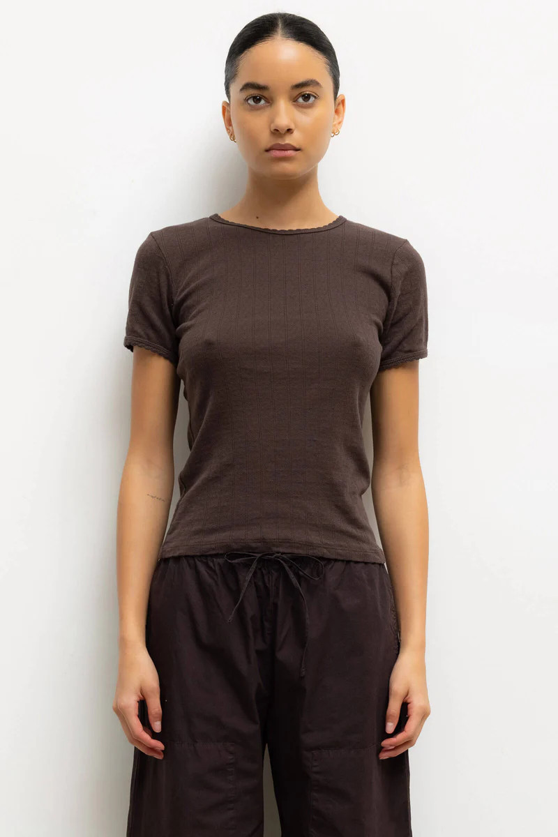 Pointelle Slim Fit Tee | LESET