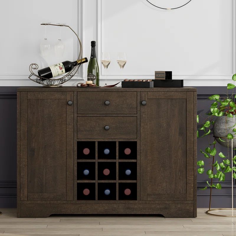 Chaliah Bar Cabinet with Wine Storage | Wayfair North America