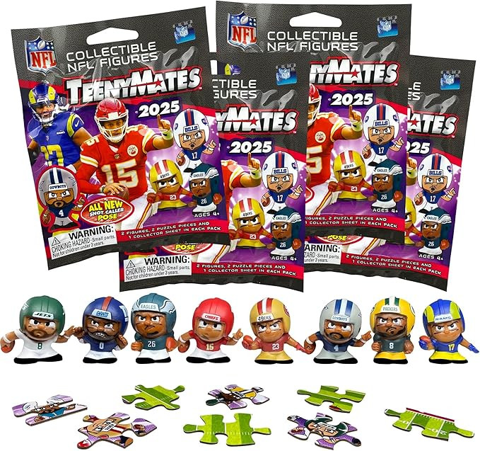 Teenymates Party Animal Series (13) 2024 NFL Figures Blind Bags Gift Set Party Bundle - 4 Pack - ... | Amazon (US)