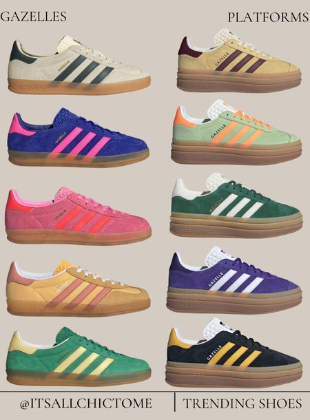 Adidas gazelle sneakers- size down .5 to a full size down. In the platform style I size down .5 but in the regular style I size down a full size! 

#LTKshoecrush