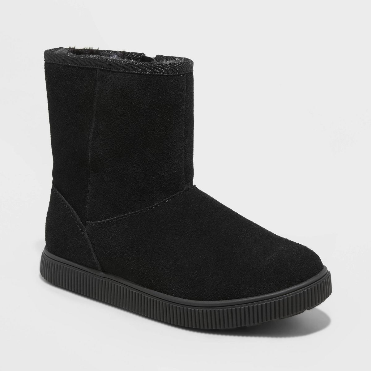 Girls' Hannah Zipper Suede Shearling Style Boots - Cat & Jack™ | Target