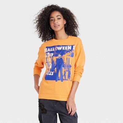 Women's Halloween Movie Graphic Sweatshirt - Orange | Target
