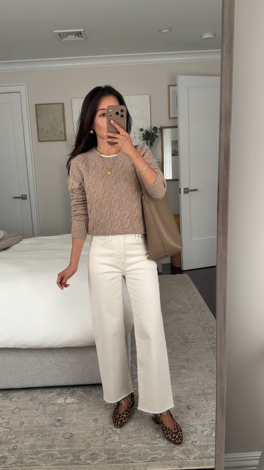 Shrunken cable cashmere size Small. I also fit this in XS but I sized up for a more relaxed fit 

Bucket bag small size 

Jeans 24 Short last day of sale

#LTKPetite #LTKWorkwear