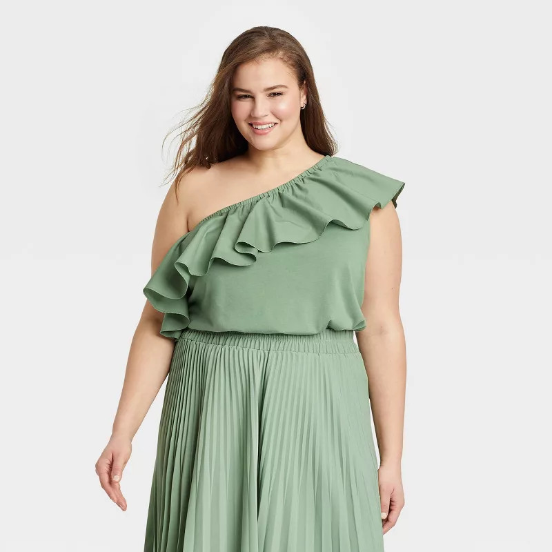 Women's One Shoulder Ruffle Top - A New Day™ | Target