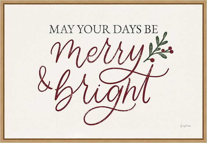 Amanti Art Framed Canvas Wall Art Print Vintage Christmas V Red by Becky Thorns (23 in. W x 16 in... | Amazon (US)